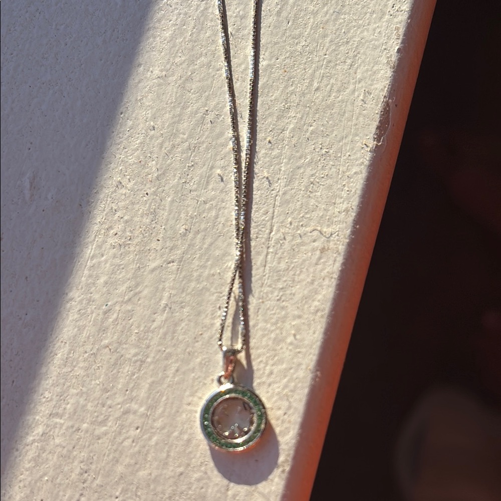 Irish Shamrock Necklace in silver and green